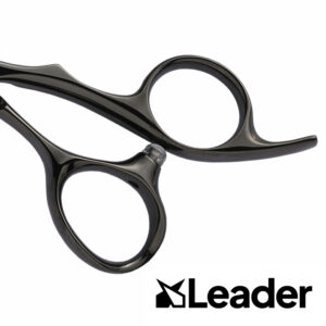 Leader Shidosha Black Titanium Hairdressing Scissors handles 5.5